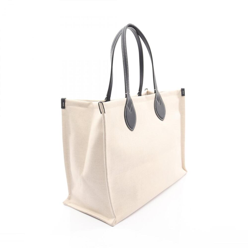 Gucci Tote Bag Canvas Leather Ivory White Navy Blue